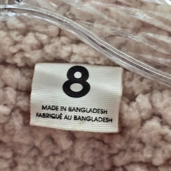 Crazy 8 Red Hood Fleece Sherpa Zip Cotton Pea Coat Jacket Girls Youth S Small - Picture 7 of 8